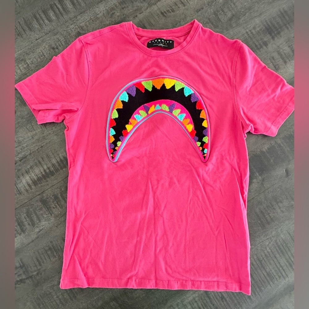 VINTAGE Modern Eternity Pink Shirt with Colorful Design